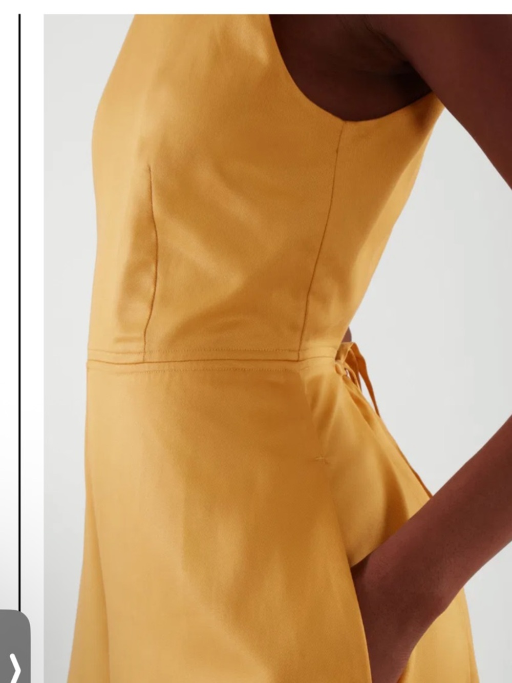 COS Sleeveless Mustard Wide-Leg Drawstring Jumpsuit with open back - Picture 4 of 6
